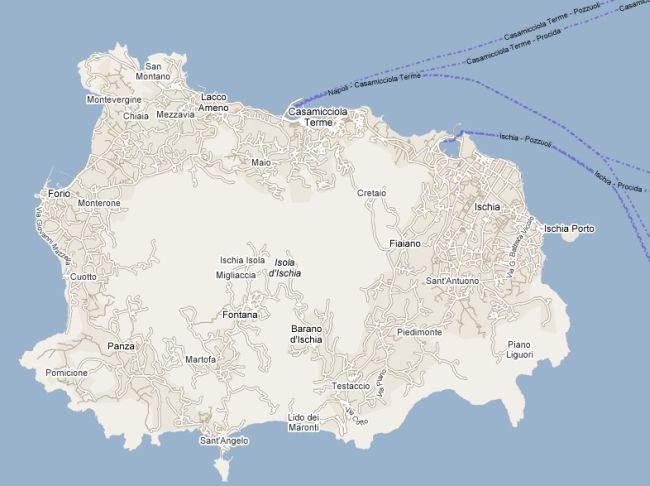 Orte und Straßen von Ischia