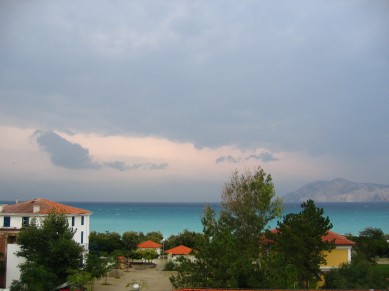Bora - Blick vom Hotelbalkon